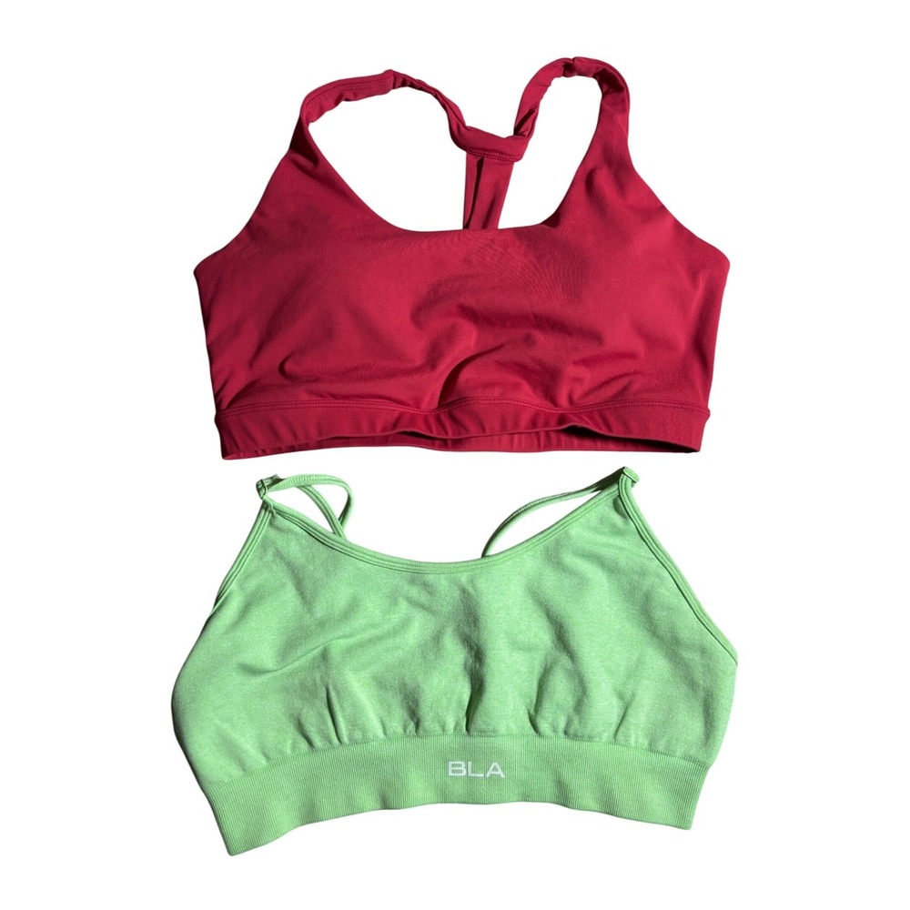 Savvi & BLA Sports Bra Bundle LOT Strappy Back Seamless XL Set 2 Athleisure Gym
